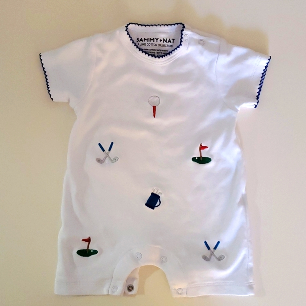 Sammy + Nat Boy's Golf Embroidered Short-Sleeve Playsuit (Brand New)